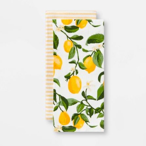 Other - NWOT 2pk Cotton Lemon Printed Kitchen Towels